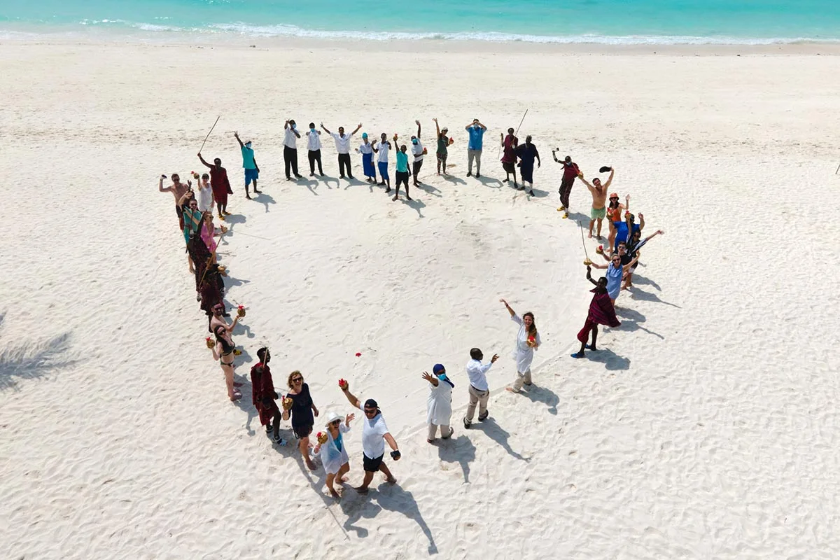 People gather on Kendwa Beach